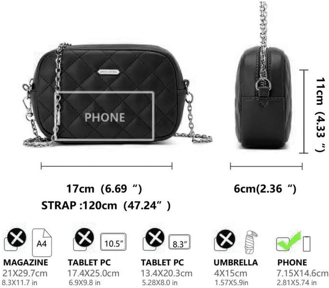 David Jones - Dämen Kleine Umhängetasche - Frau Mini Handtasche PU Leder - Handy Tasche Multi Tasche