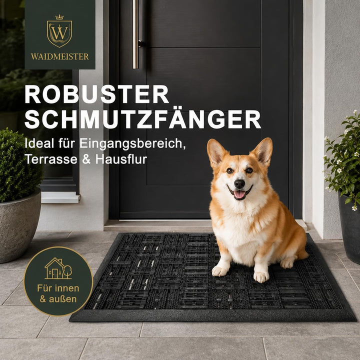 DILUMA Fussmatte Matador 45x75 cm Outdoor Schmutzfangmatte Fussabstreifer Fussabtreter aus Gummi für