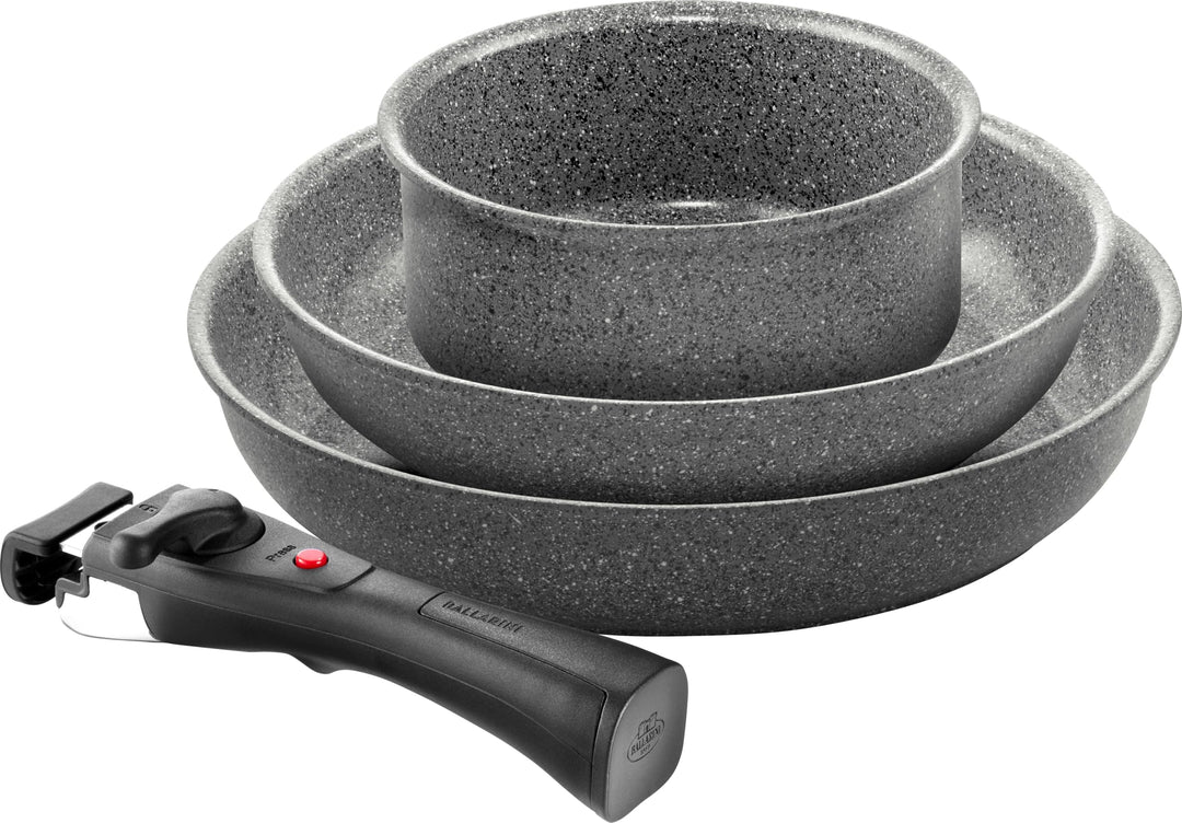 BALLARINI Torre Bratpfannen-Set (24 und 28 cm) und Stieltopf (16 cm), Mit abnehmbarem Griff, Keramik