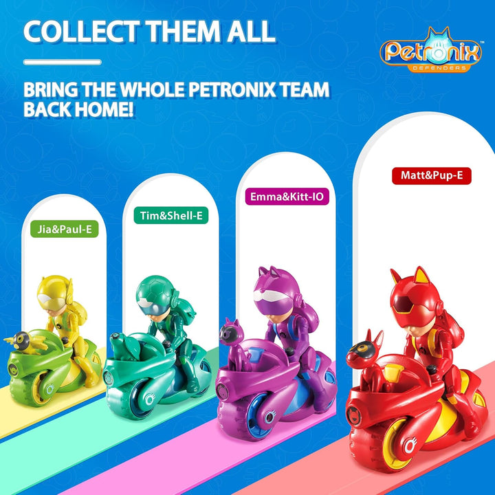 AlphaToys Petronix Defenders EU820010 - Matt Actionfigur & Pet Pup-E, ca. 8 cm grosse Spielfigur mit