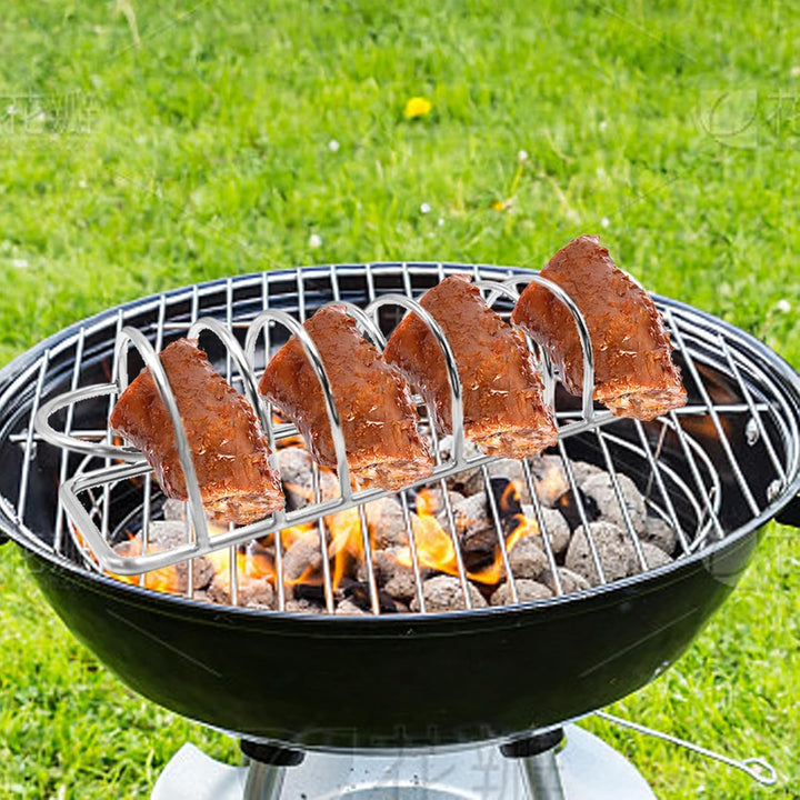 Eoixuqba Rippenhalter | Grosser Rippchenhalter - Edelstahl Antihaft Grillzubehör für Heissluftfritte