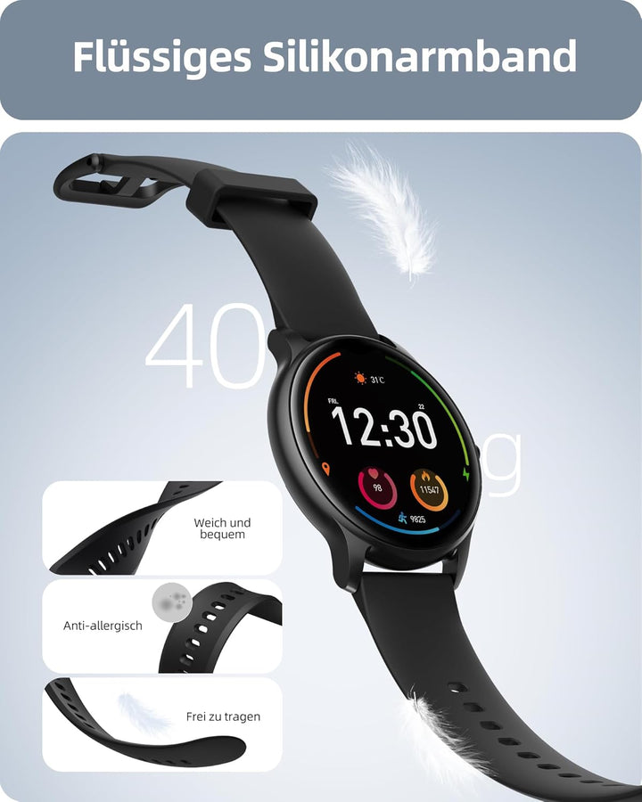 Parsonver Smartwatch Herren mit Telefonfunktion, Fitness-Tracker mit Herzfrequenz Schlafmonitor, 1.3