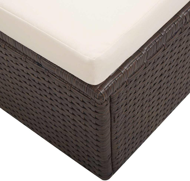 vidaXL Gartenmöbel 2-TLG. mit Auflagen Lounge Garten Sofa Fusshocker Hocker Sitzgruppe Gartenset Gar