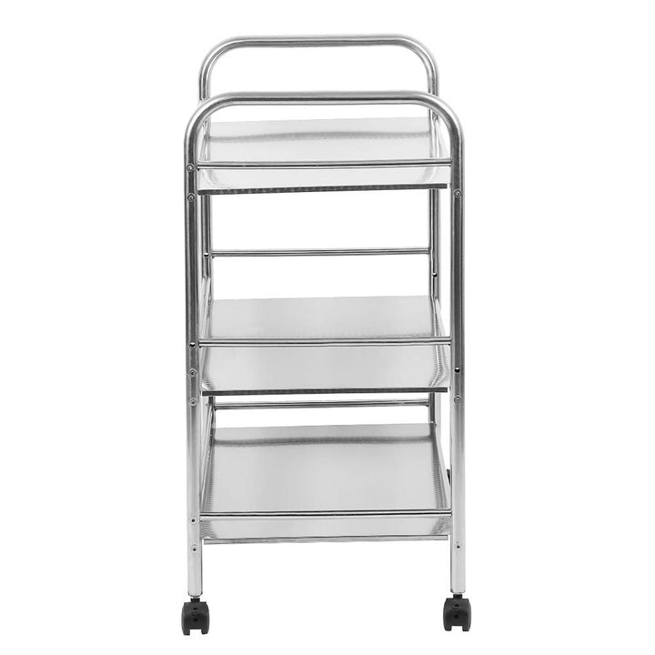 HUOLE Rollwagen Exclusiv mit 3 Ablagen, rollbarer Küchenwagen aus verchromtem Stahl, 61 * 36 * 75cm-