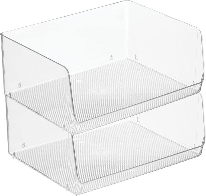 mDesign Aufbewahrungsbox für Lebensmittel – Küchen Ablage mit offener Vorderseite für Kühlschrank, S