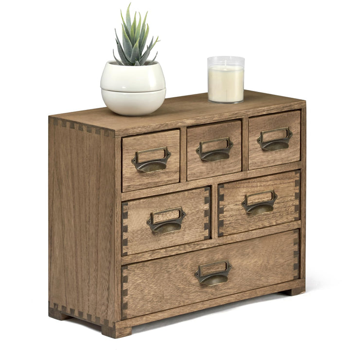 KIRIGEN Schreibtisch Schublade Schrank Storage Organizer 6 Schublade Mini Box mit Label Holder Griff
