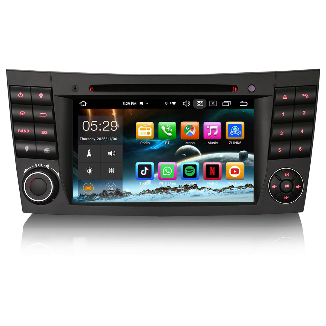 Erisin Android 14 8-Kern Autoradio Mit GPS Navi für Mercedes Benz E/CLS/G Klasse W211 W219 W463 7 Zo