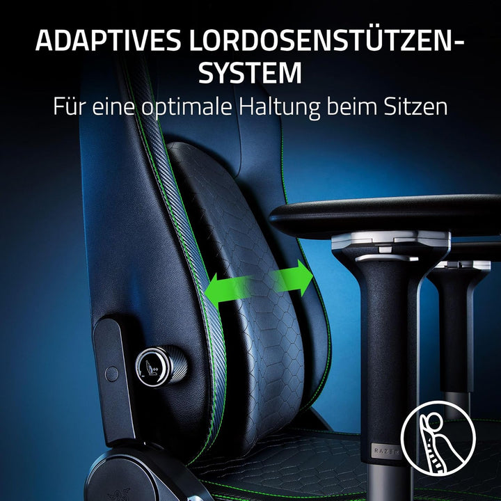Razer Iskur V2 - Gaming-Stuhl mit adaptiver Lordosenstütze (Polster aus hoch verdichtetem Schaumstof