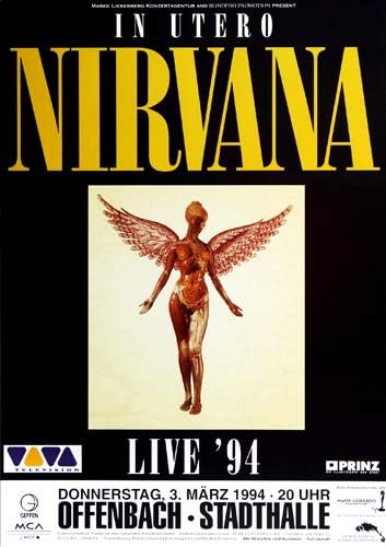 Nirvana - In Utero, Frankfurt 1994 » Konzertplakat/Premium Poster | Live Konzert Veranstaltung | DIN