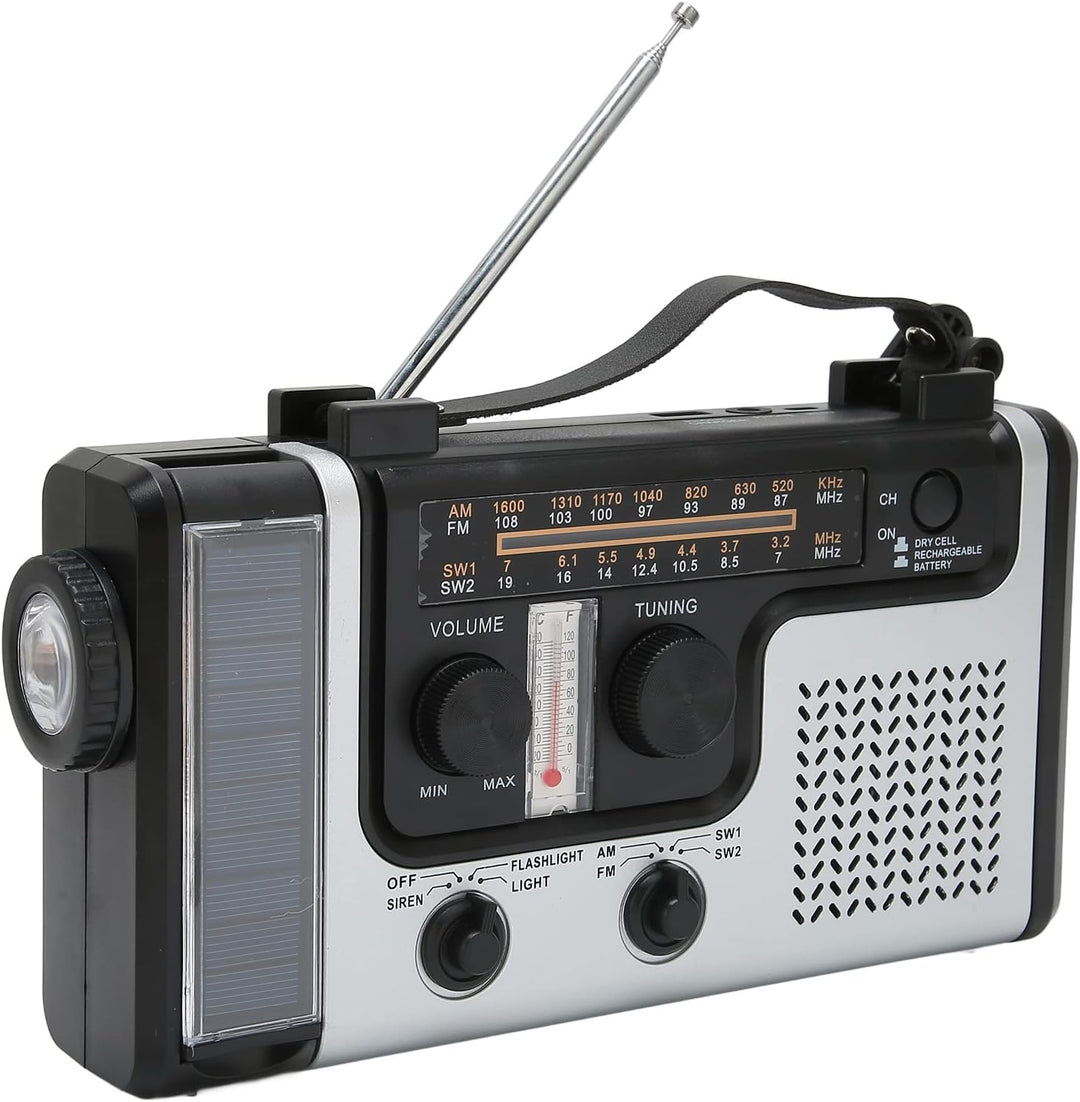 Tragbares LED-Handkurbelradio AM FM SW Solardynamo-Notfallradio für Den Aussenbereich mit Tragbarer