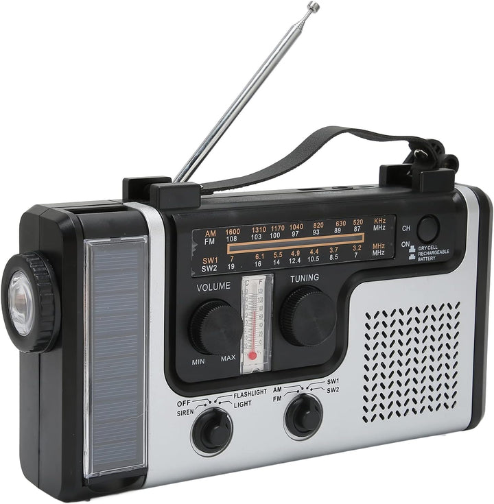 Tragbares LED-Handkurbelradio AM FM SW Solardynamo-Notfallradio für Den Aussenbereich mit Tragbarer