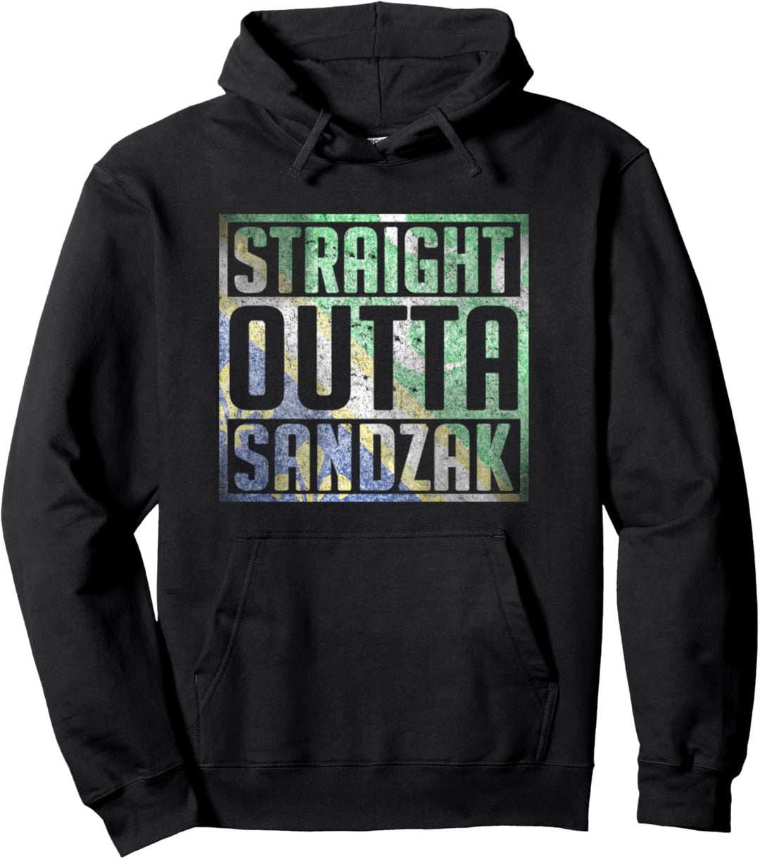 Straight Outta Sandzak, Cool Sanzak Flag, Sandzak Pullover Hoodie