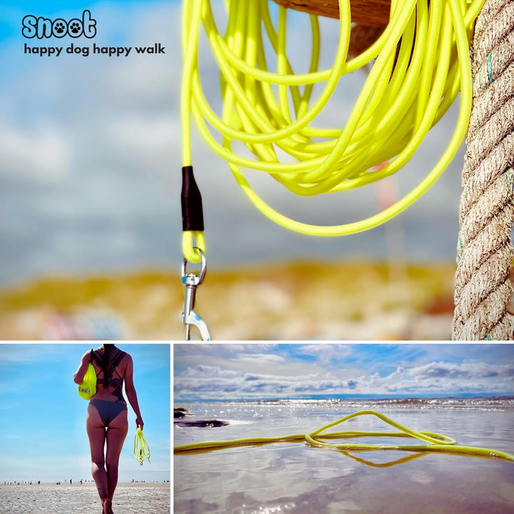 15m Rundleine, Schleppleine, Neon-Gelb, Hundeleine, Trainingsleine, sehr stabil, schmutz- und wasser