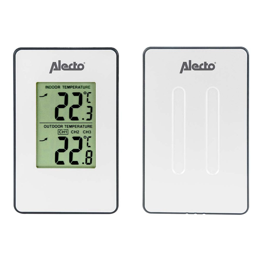 Alecto WS-1050 Wetterstation mit kabellosem Aussensenor - grosses Display - 30m Reichweite - Sensor