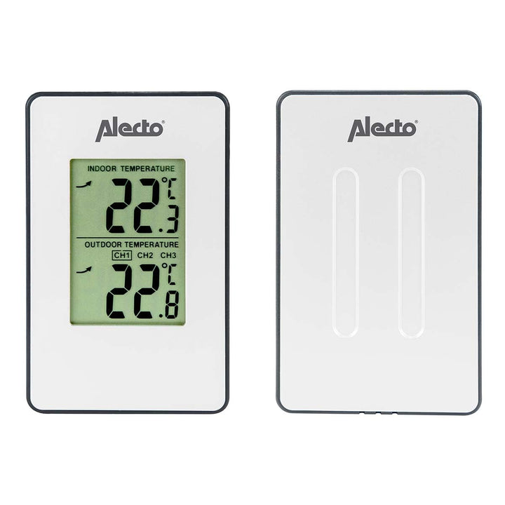 Alecto WS-1050 Wetterstation mit kabellosem Aussensenor - grosses Display - 30m Reichweite - Sensor