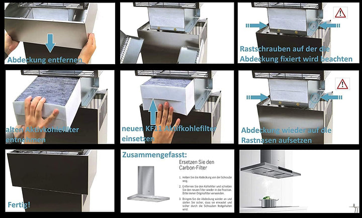 Aktivkohlefilter 2er Set für Siemens/Bosch/Neff/Gaggenau Cleanair Filter DSZ5201 / LZ56200 / Z5170X1