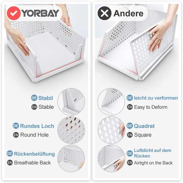 Yorbay Schubladenbox Stapelbare Kleiderschrank Organizer, Regal Aufbewahrungsbox, für Kleidung Küche