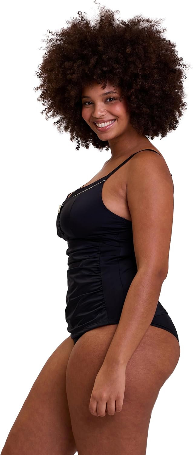 Sans Complexe Damen Speekaboo Shape Badeanzug, Tankini ohne Bügel 40-42 Schwarz, 40-42 Schwarz