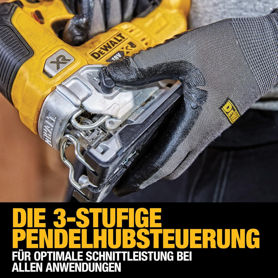 Dewalt Akku-Pendelhub-Stichsäge (18V, bürstenlos, luftgekühlt, verstellbarer Alu-Druckguss-Sägeschuh