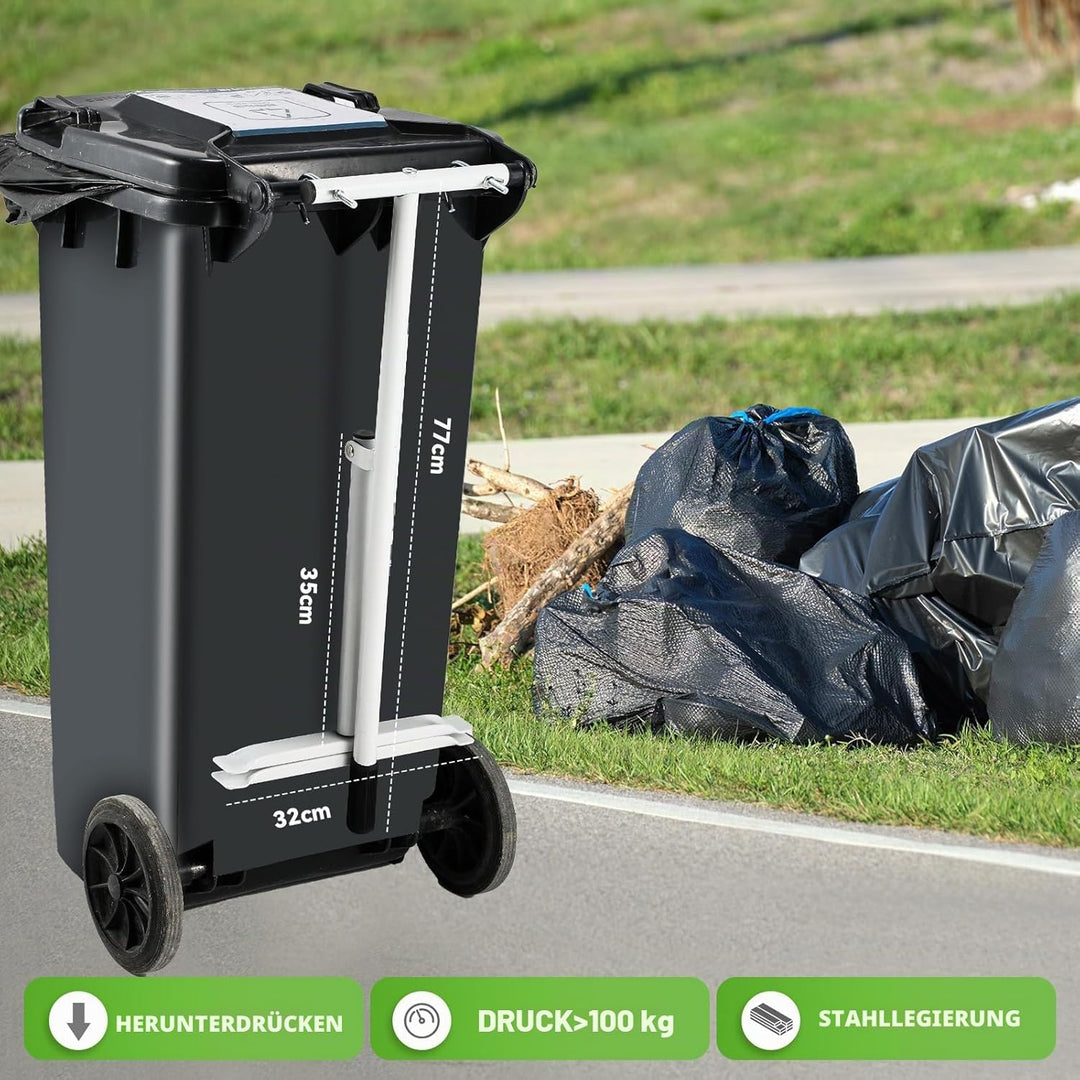 NEWTRY Müllpresse Müllverdichter für 120L-240L Rollcontainer, Abfallzerkleinerer Recycling-Handwerkz