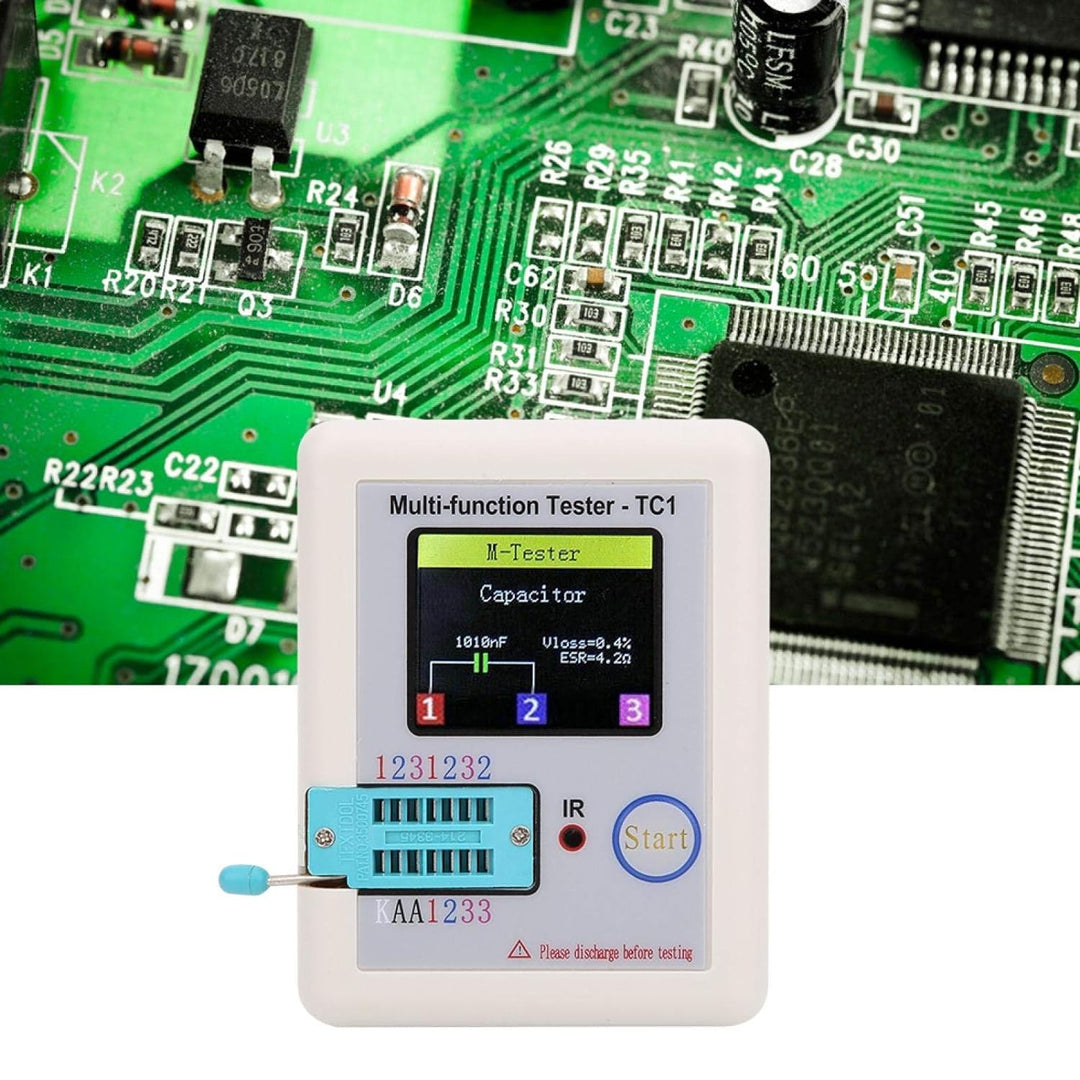 PUSOKEI Multifunktionstransistortester, selbstkalibrierender Diodentester LCR-TC1 mit 3,5-Zoll-TFT-B