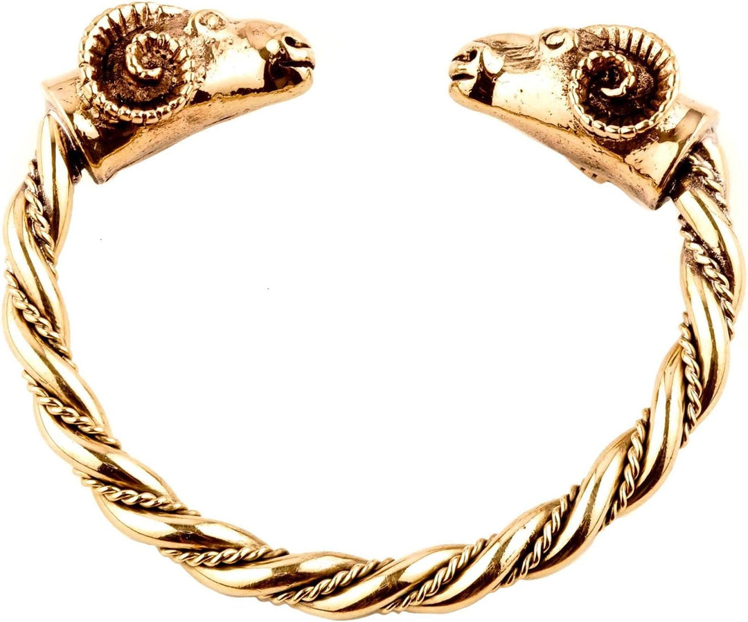 Windalf Schmaler Vikings Frauen Armreif RAMINA 5.4 cm Wikinger Armschmuck Handarbeit aus Bronze
