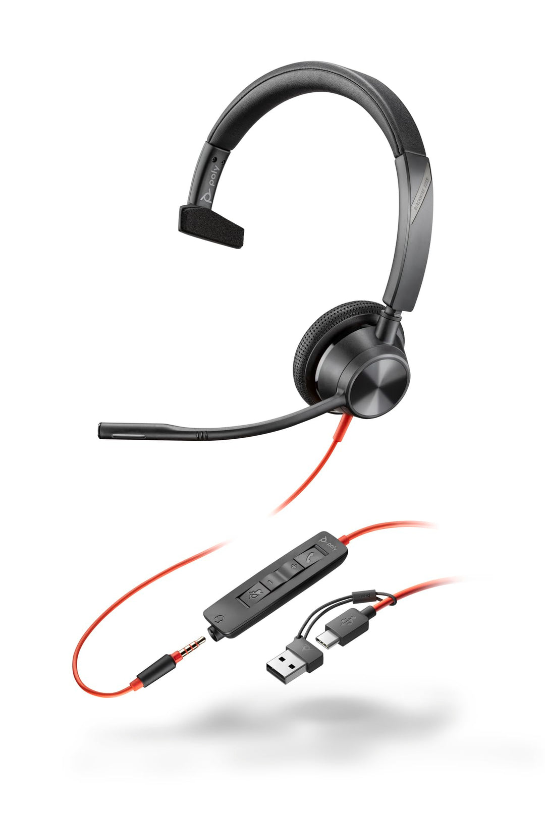 Poly Blackwire 3315 - Blackwire 3300 Series - Headset - On-Ear - kabelgebunden - aktive Rauschunterd