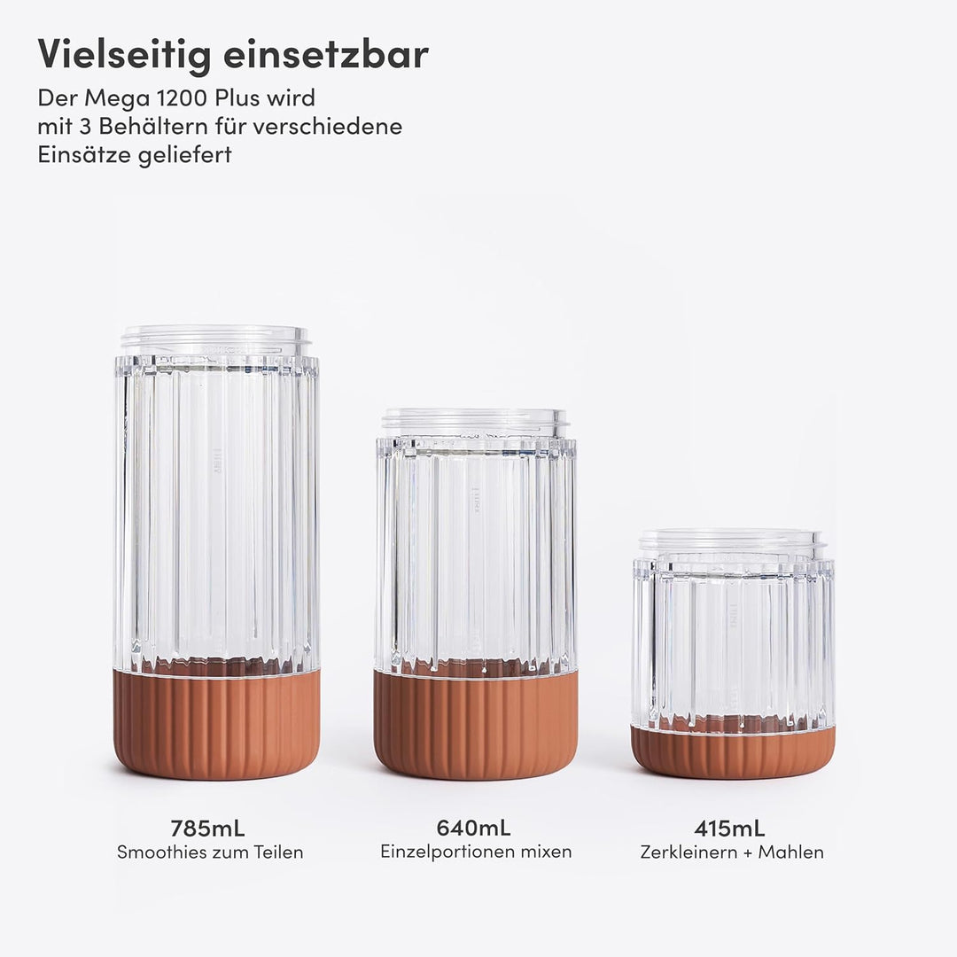 BEAST Smoothie Maker 850W - Kompakter Standmixer Hochleistungsmixer mit 3 Tritan Mixbechers - 785ml