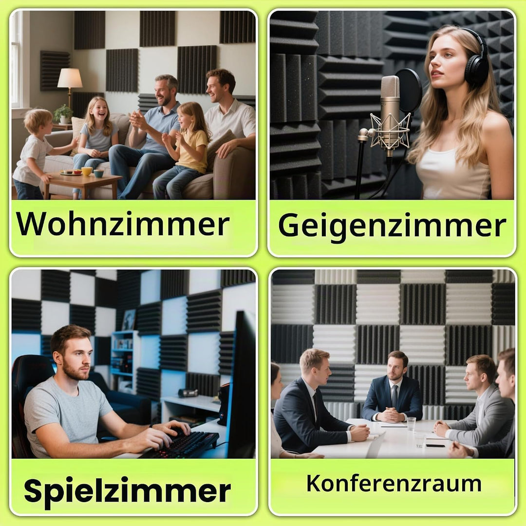 Foneso Akustikschaumstoff, 30x30x5 cm（Dichte:25kg/m³） Schalldämmung, Akustikpaneele, 3D Hochdichte S