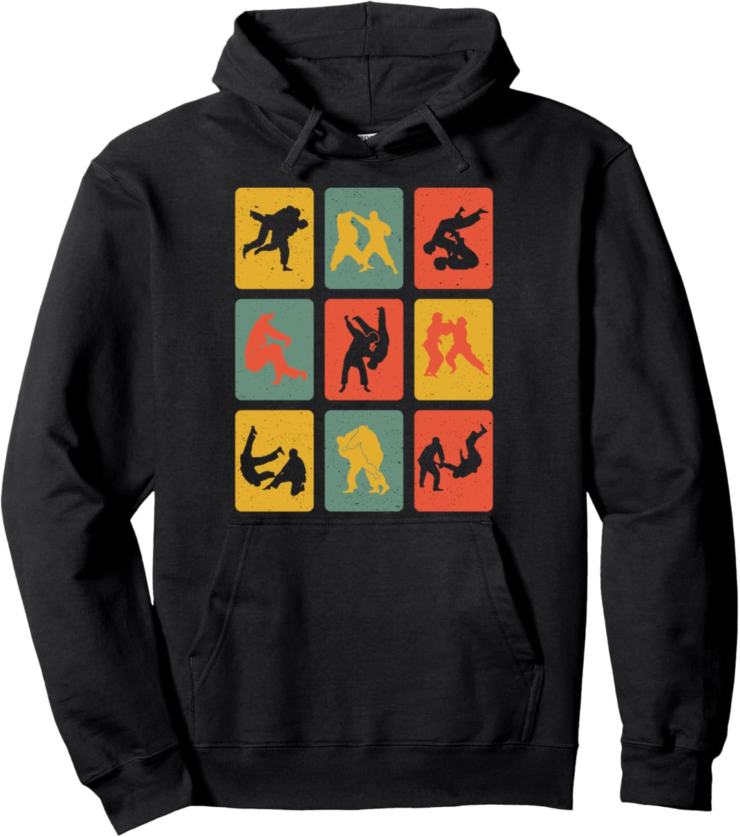 Retro Judo Judoka Kampfsport Posen Vintage Judo Kämpfer Pullover Hoodie