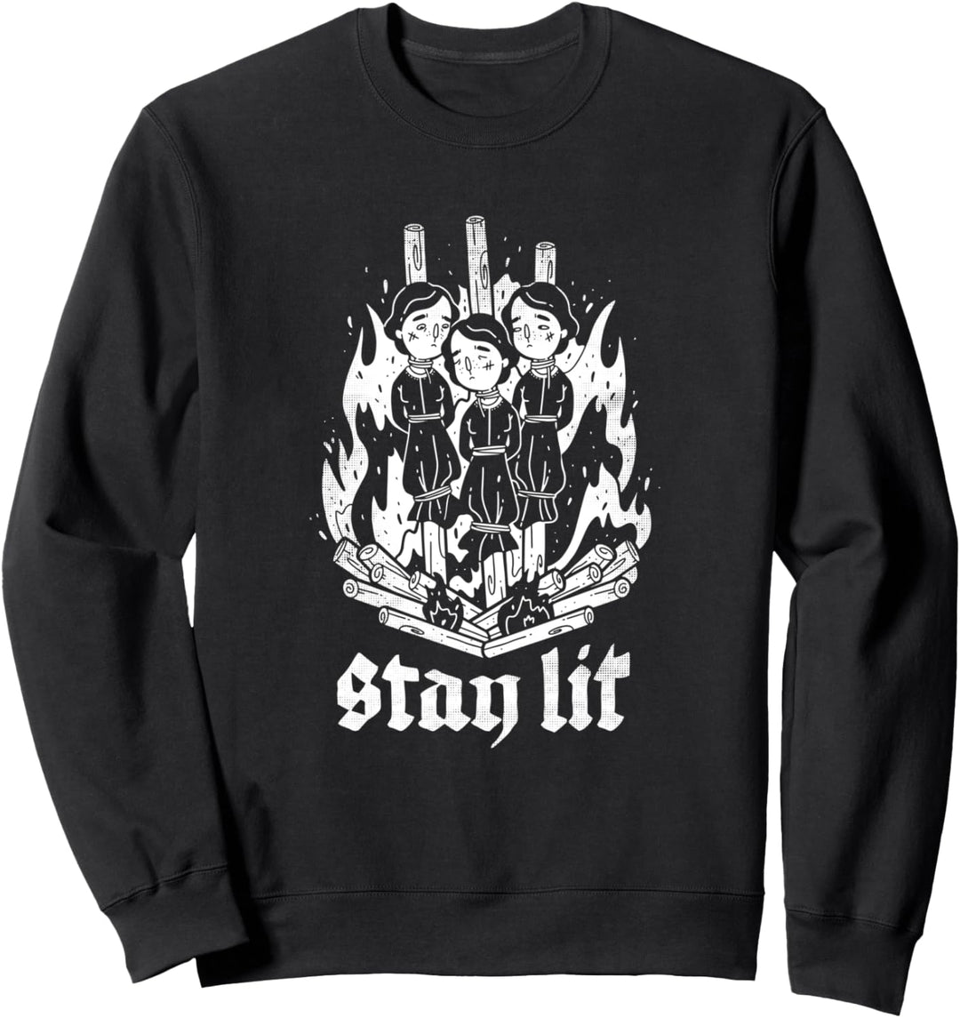Occult Stay Lit Satan Devil Hell Unholy Gothic Witch Sweatshirt
