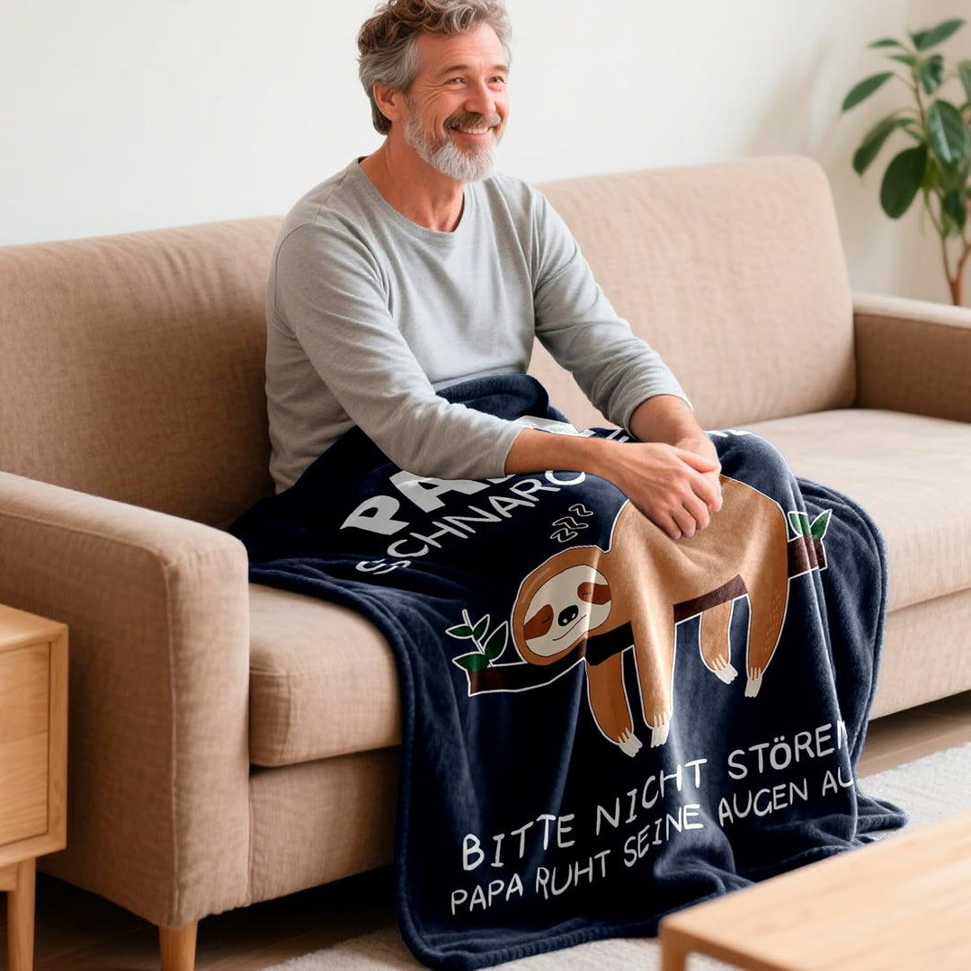 Papa Geschenk 1.3 * 1.5 M Decke Dunkelblau-papa, Dunkelblau-papa