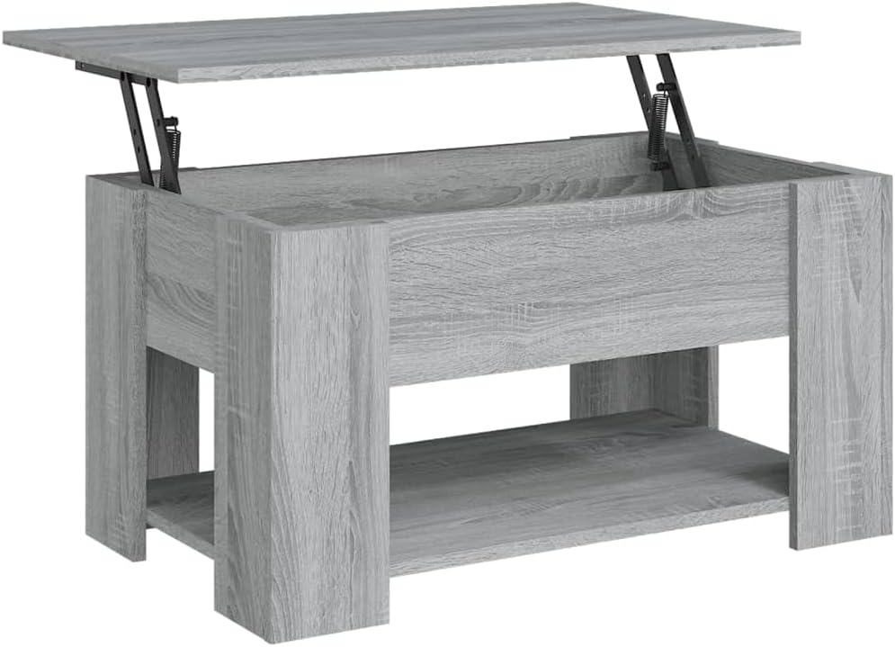 Couchtisch Höhenverstellbar 79x49x41 cm Beistelltisch Holz Wohnzimmertisch Modern Stilvollen Design
