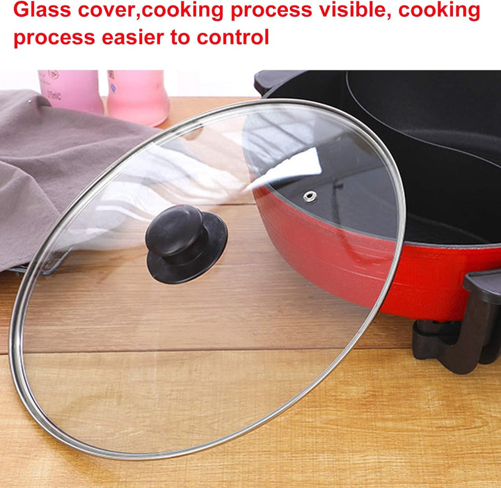 Elektrisch Hot Pot 6L Twin Kochtopf Feuertopf Suppentopf mit Deckel, Elektrischer Hotpot Topf 2 Grid