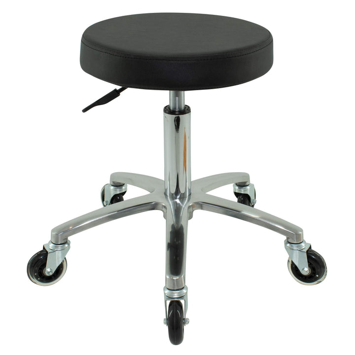 VAKON SALON - Rundocker auf hochwertigen Rollen - höhenverstellbarer Drehhocker 50-65 cm, Rollhocker
