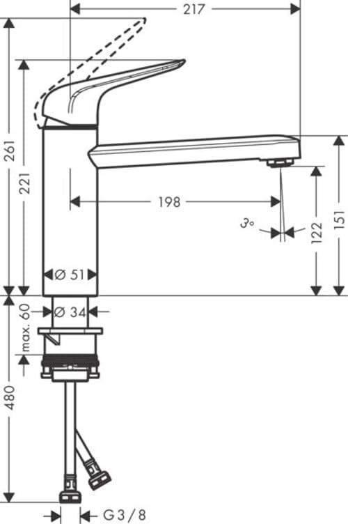 hansgrohe Küchenarmatur (Wasserhahn Küche 360° schwenkbar, hoher Komfort-Auslauf 120mm, Standardansc