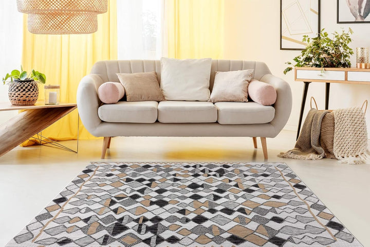 Teppich SISAL Cooper Diamanten, Zickzack Innen &amp; Aussen Hochwertiges Flachgewebe Schlafzimmer/Terras