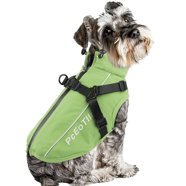 PcEoTllar Wasserdichter Hundemantel für kleine Hunde, warme reflektierende Jacke mit Geschirr für de