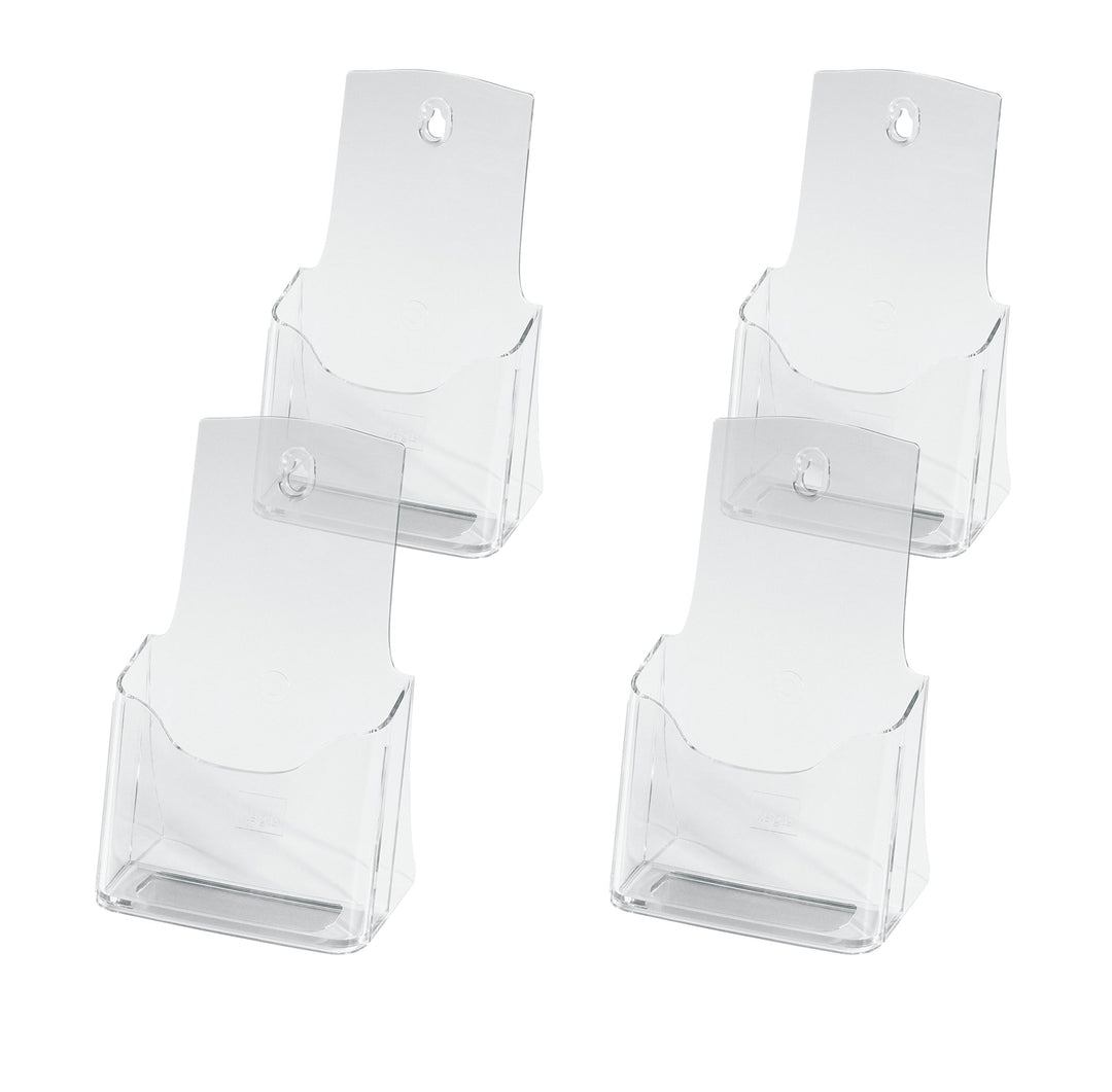 SIGEL LH113 Tisch-Prospekthalter DIN lang-A6 aus hochwertigem Acryl, 4-er Pack - Prospektständer - F