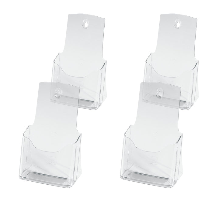 SIGEL LH113 Tisch-Prospekthalter DIN lang-A6 aus hochwertigem Acryl, 4-er Pack - Prospektständer - F