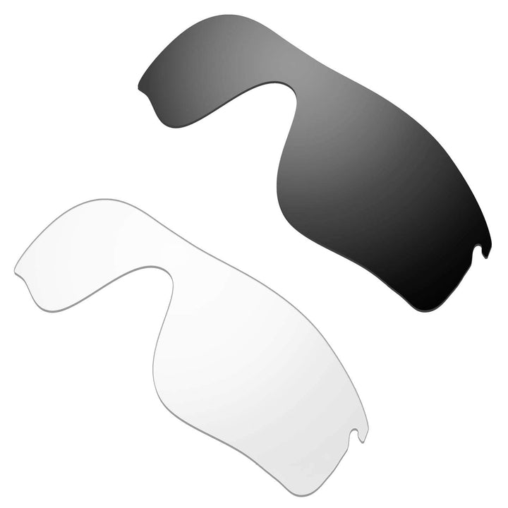 HKUCO Verstärken Ersatz-Brillengläser für Oakley RadarLock Path Schwarz/Transparent-Polarisiert+HD P