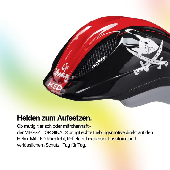 KED Meggy II Originals Kinderhelm XS (44-49cm) Sharky Red, XS (44-49cm) Sharky Red