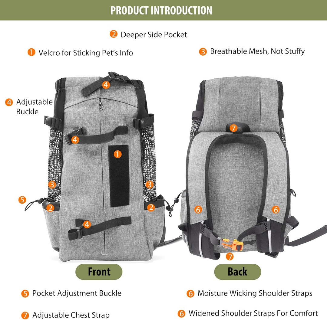 PETCUTE Hundetasche Hundetransporttasche Tragetasche für Hunde Katzen Wanderrucksack Seite Atmungsak