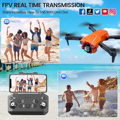 Mingfuxin Faltbare Drohne mit Kamera für Anfänger, RC Quadcopter Drohne mit App WIFI FPV Live-Video,