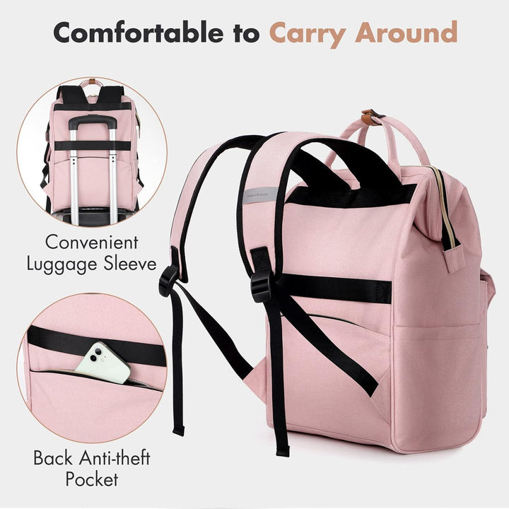 Lekesky Rucksack Damen Laptop Rucksack 15,6 Zoll Schulrucksack Daypack mit Anti Diebstahl Tasche für