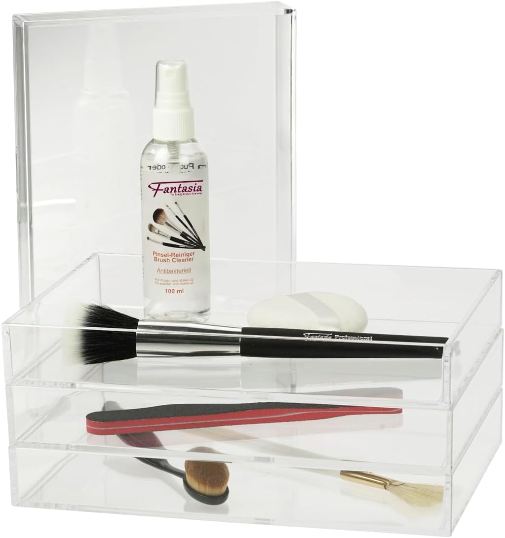 Fantasia Acryl Tablett Kunststoff Tablett Transparent zur Make Up Aufbewahrung von Kosmetik Pinsel u