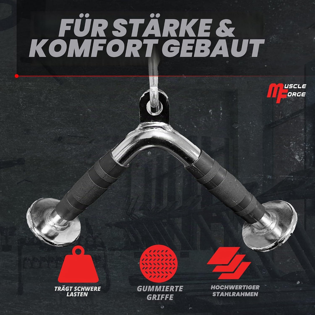 MuscleForge® Aufsatz für Latzug, Seilzug, Griff mit Drehbarem für Kabelmaschine, Kabelzug Griff für