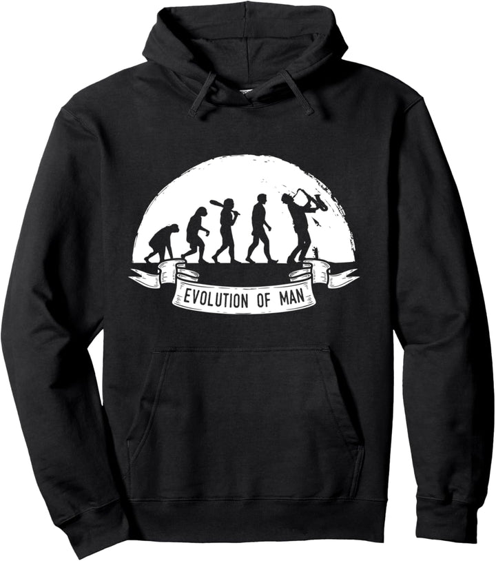 Saxophonisten Geschenkidee Evolution Jazz Musiker Instrument Pullover Hoodie