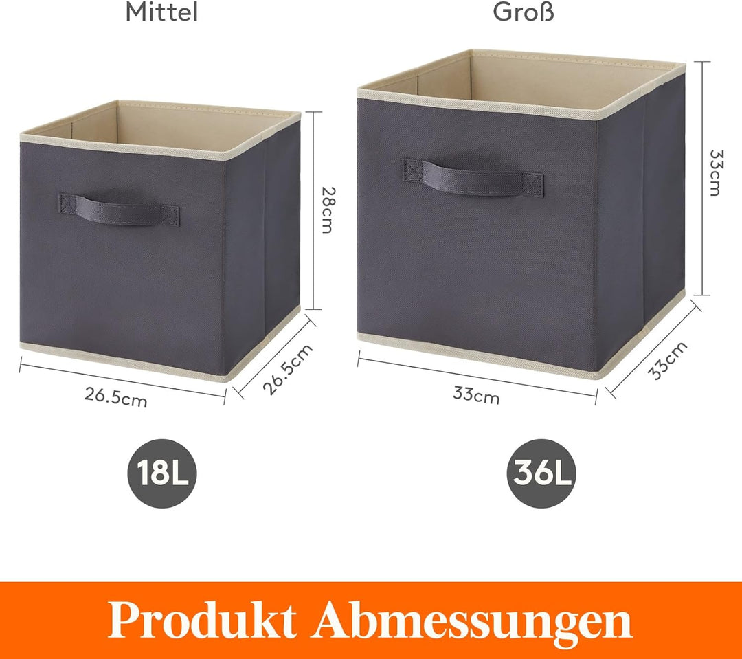 Lifewit 6 Stück 18L Faltbare Aufbewahrungswürfel, Mittel dekorative Aufbewahrungsboxen aus Stoff mit