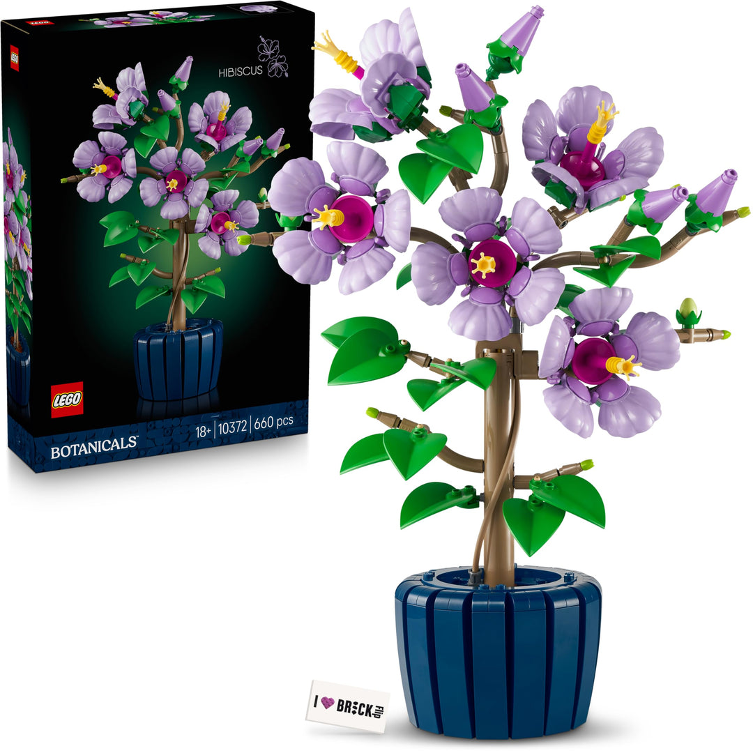 LEGO Hibiskus Blume (10372) - Blumen LEGO Botanicals, Blumenstrauss Deko (inkl. bedruckter Fliese)